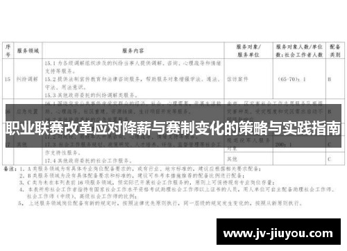 职业联赛改革应对降薪与赛制变化的策略与实践指南